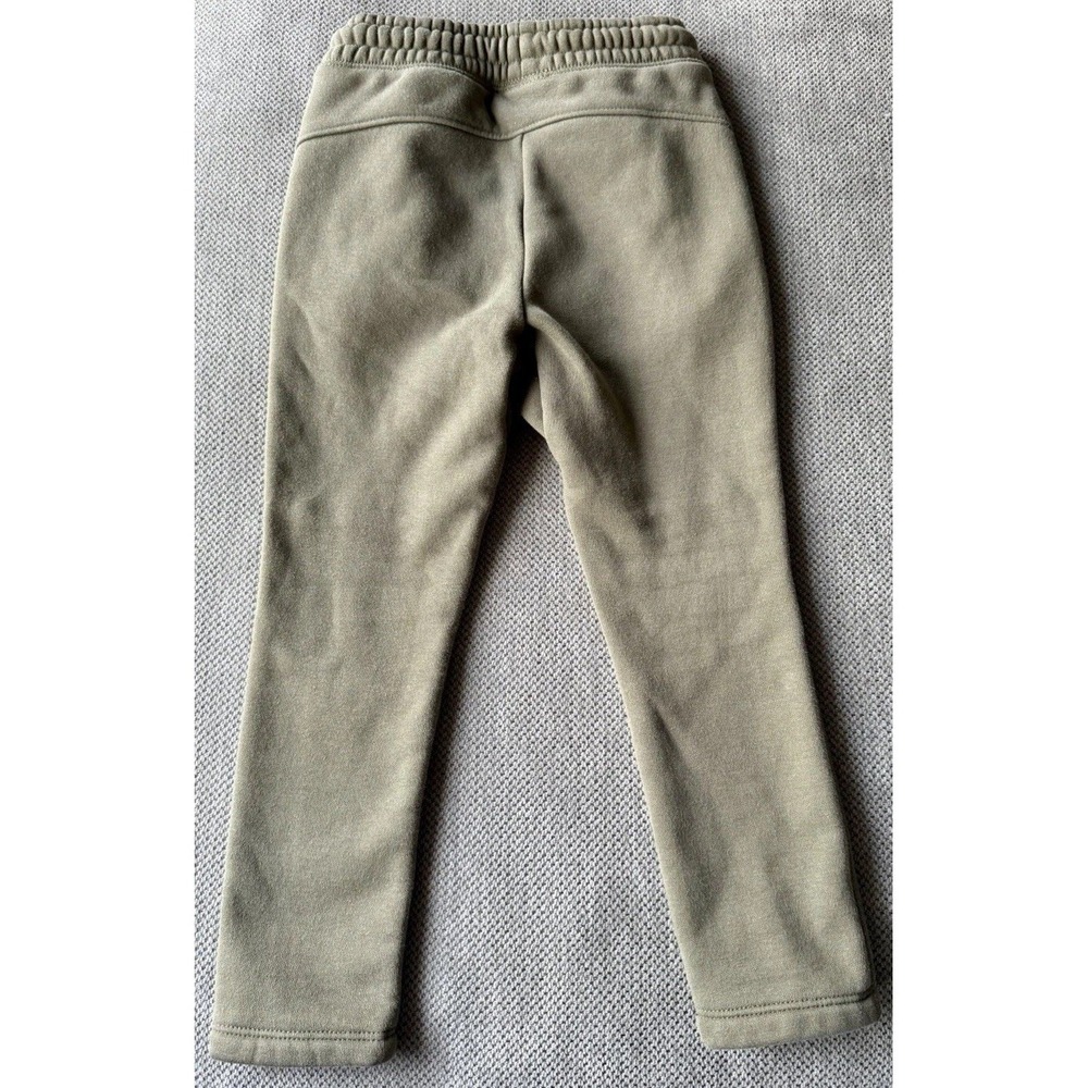GapFit Boys Jogger Pants 4Y Olive Green Fleece Lined Zip Pocket Athletic - Picture 4 of 4